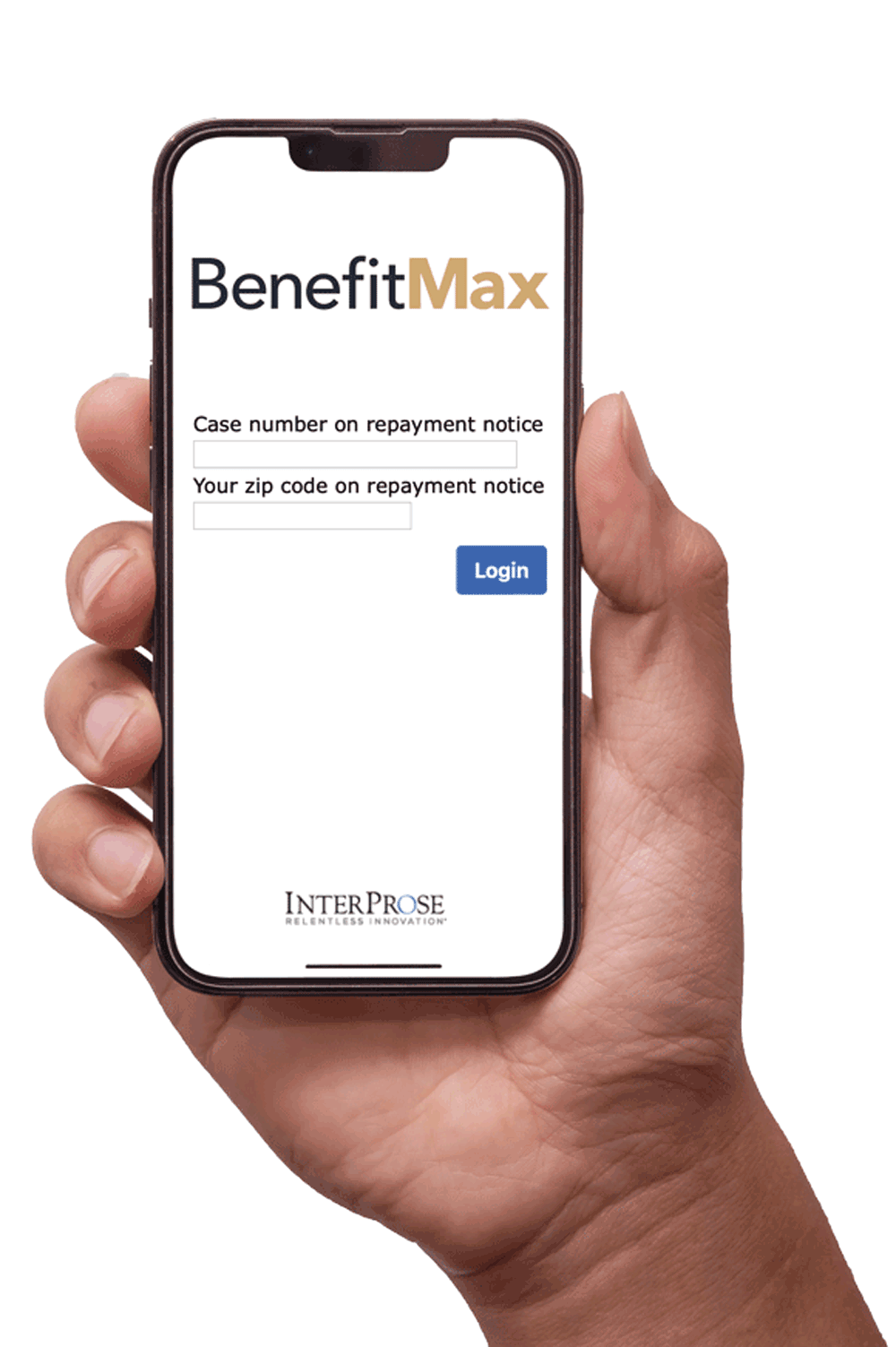 Benefit Max repayment portal mobile view